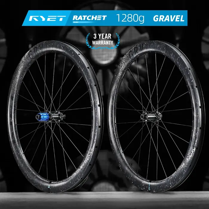 RYET gravier carbone vélo roues 52T Super léger 1280g moyeux en céramique pilier rayons Tubeless prêt