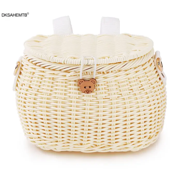 Panier avant de vélo mignon avec couvercle couleur Macaron