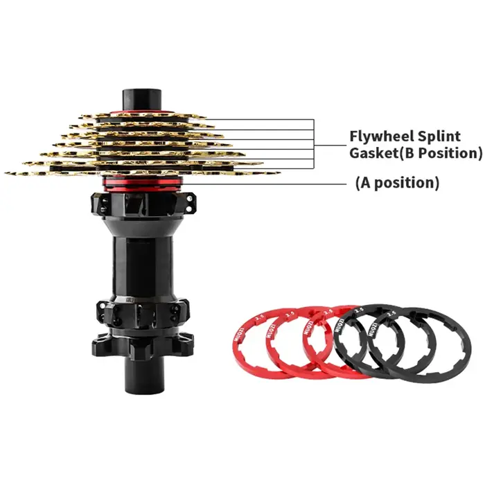 MUQZI 5 pièces rondelle de moyeu de vélo 7 8 9 10 11 12 vitesses Cassette volant entretoise 1mm 1.5mm 1.85mm 2mm 2.18mm