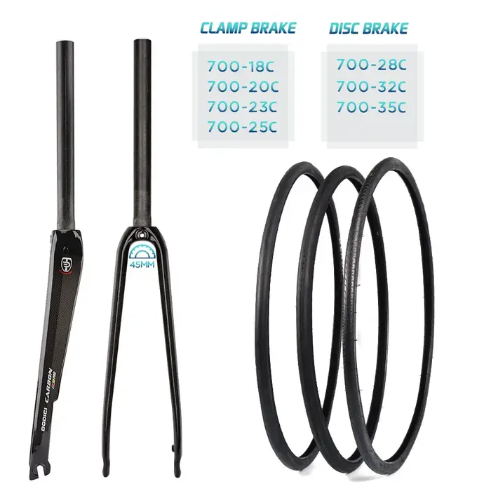 DODICI fourche avant de vélo ultralégère en Fiber de carbone Tube droit