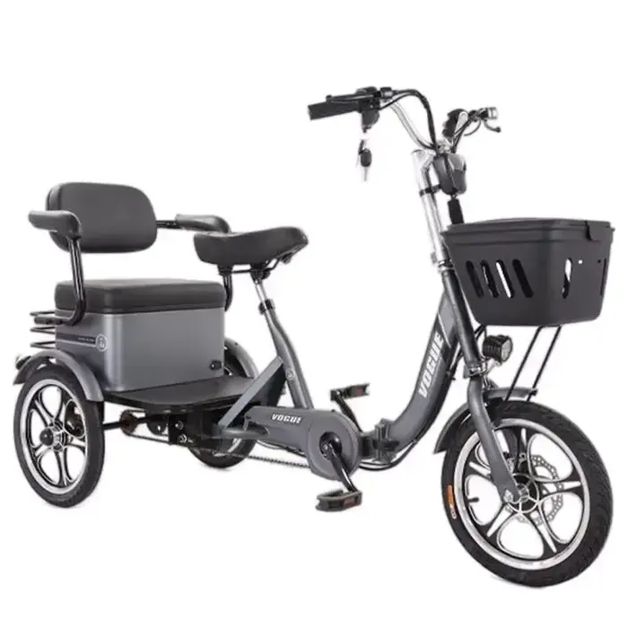 Tricycle électrique adulte pour passanger avec siège 48V 400W vélo de ville