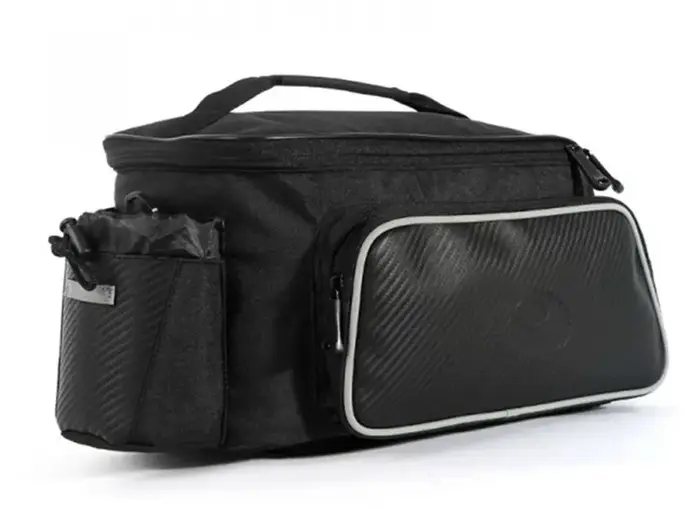 ROSWHEEL-Sac de vélo en fibre de carbone et cuir, siège arrière T1, 10L