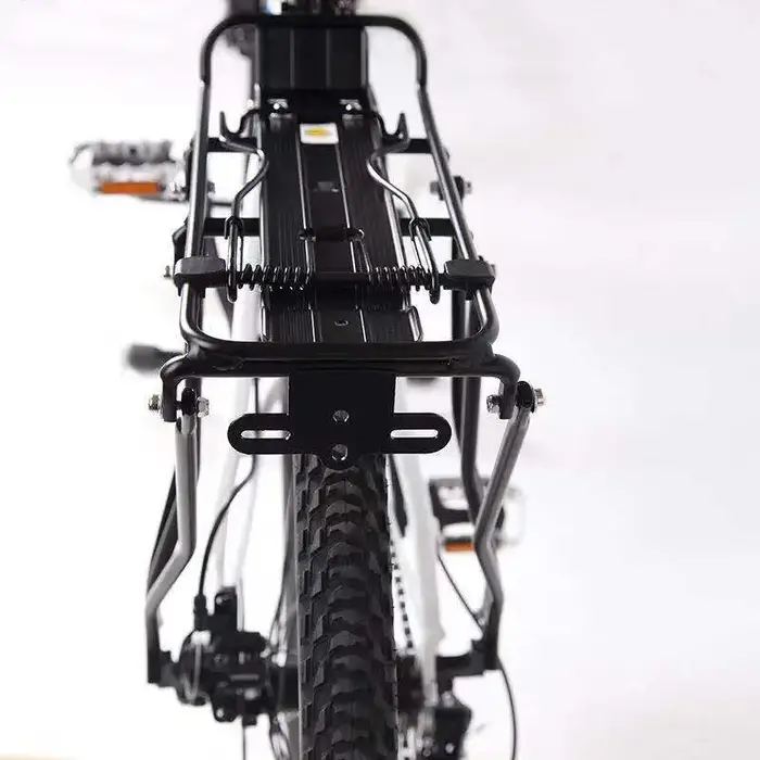Porte-bagages arrière de vélo en aluminium noir