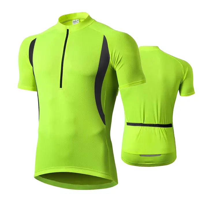 Maillot de cyclisme pour hommes à manches courtes en polyester respirant et séchage rapide pour vélo de montagne et sport d'été