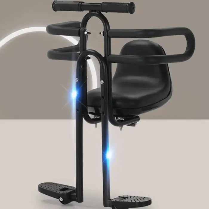 Siège enfant avant pour vélo VTT avec pédales et accoudoirs – Installation facile et réglable 