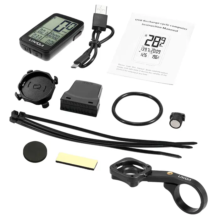 Lixada ordinateur de vélo USB rechargeable sans fil