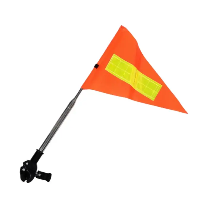 Ensemble de drapeaux réfléchissants de sécurité pour vélo avec mât de fixation