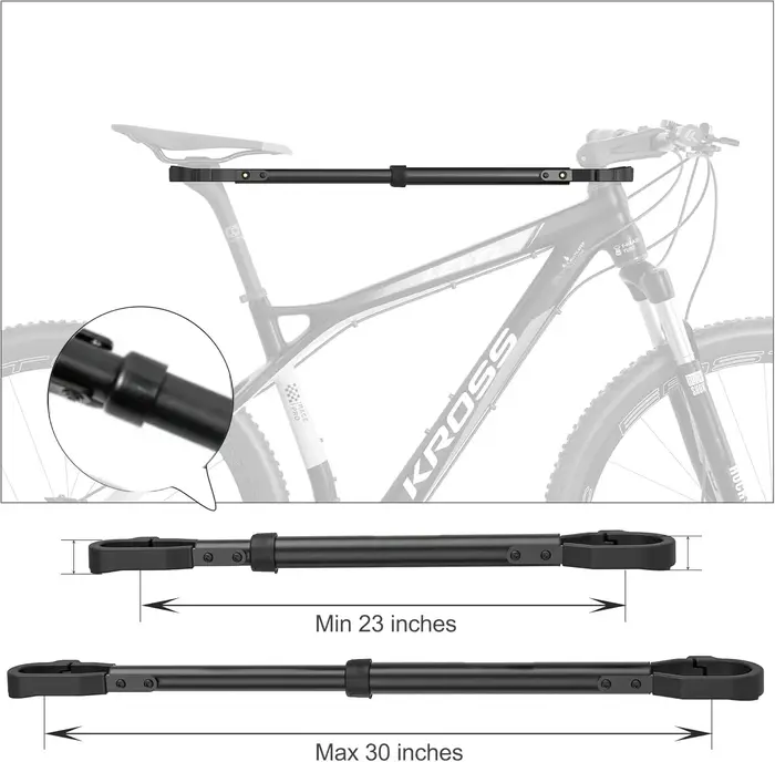 Support de vélo barre transversale réglable adaptateur de Tube supérieur