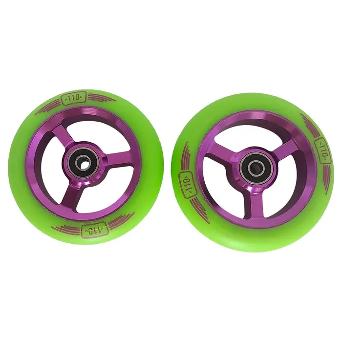 110MM Stunt/Push/Kick Pro Scooter Roues 88A PU ABEC-9 Roulements En Aluminium Core
