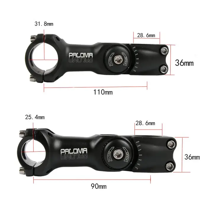 Potence réglable pour vélo de route et VTT, 90/110/130/25.4mm x 31.8/90/120mm