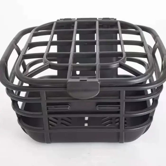 Panier de vélo anti-extrusion noir ; Grande capacité ; Conception avant amovible ; Convient aux vélos électriques