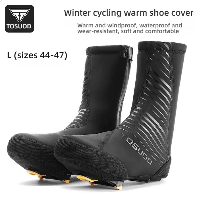 TOSUOD hiver imperméable à l'eau couvre-chaussures de cyclisme réfléchissant thermique élastique