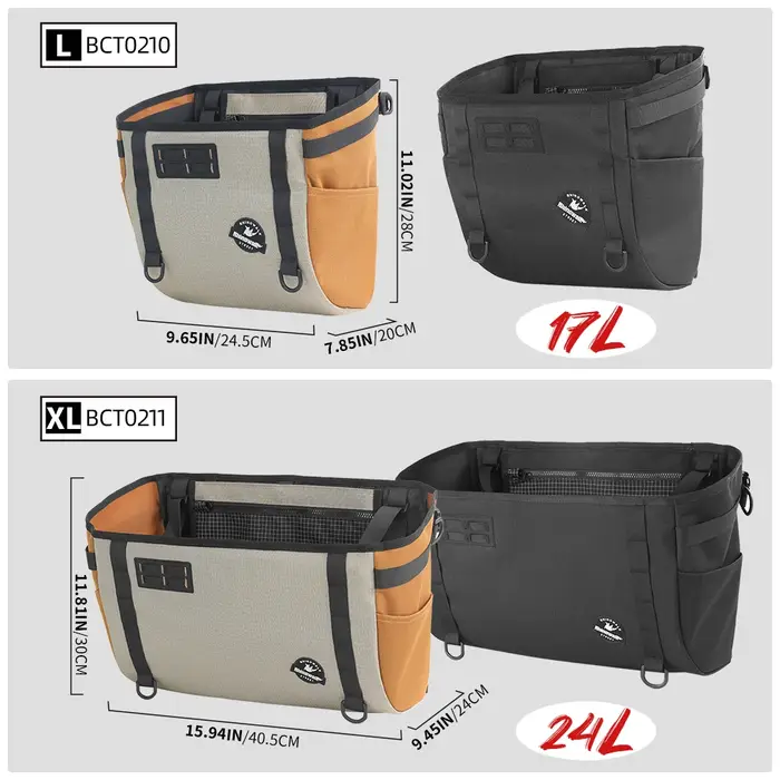 Sac de guidon Rhinowalk pour Brompton en polyester pliable capacité 17L 24L pour transport urbain quotidien et sport avec cadre de support caché