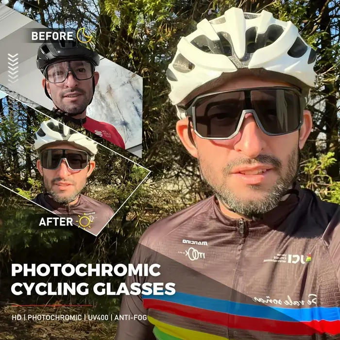 SCVCN Sports de plein air cyclisme lunettes de soleil lunettes photochromiques pour hommes soleil VT