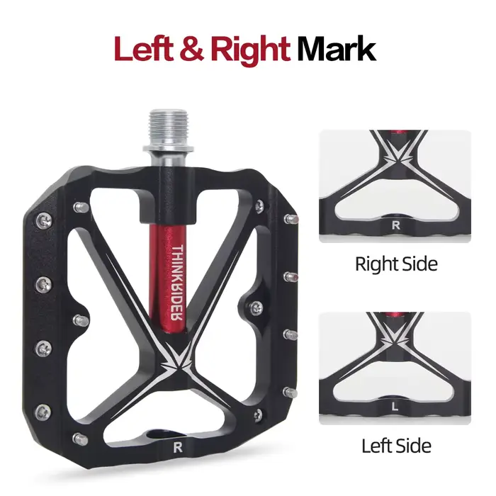 Pédales de vélo ThinkRider en alliage d'aluminium avec 3 roulements scellés et broches antidérapantes pour VTT route BMX et croiseurs