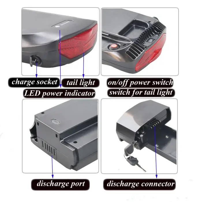 Support de batterie arrière pour vélo électrique