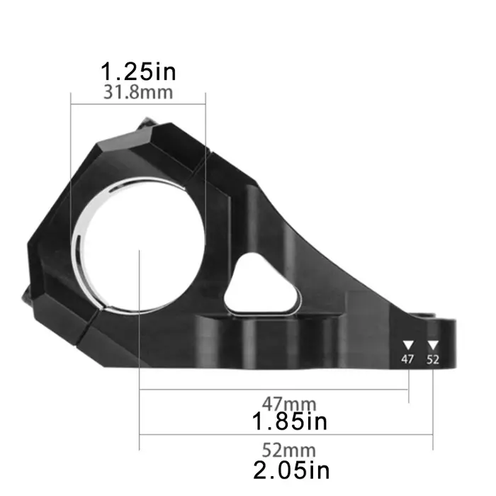 Tige de guidon courte en alliage d'aluminium pour VTT