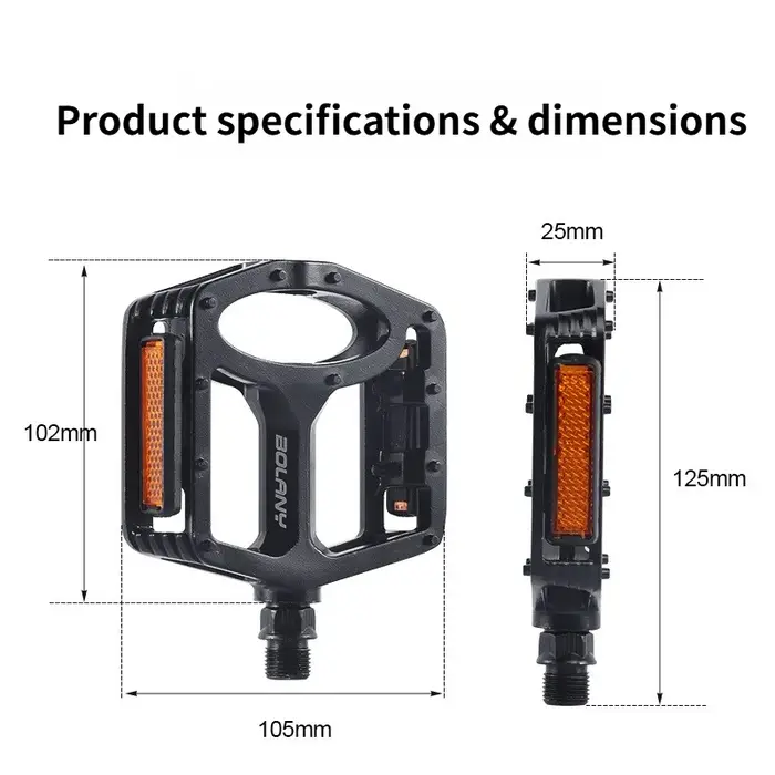 Pédales de vélo en aluminium Bolany avec roulement