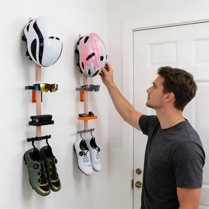 Support mural vertical pour équipement de cyclisme