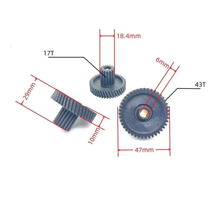 Engrenage en nylon pour réparation de moteur de vélo électrique géant