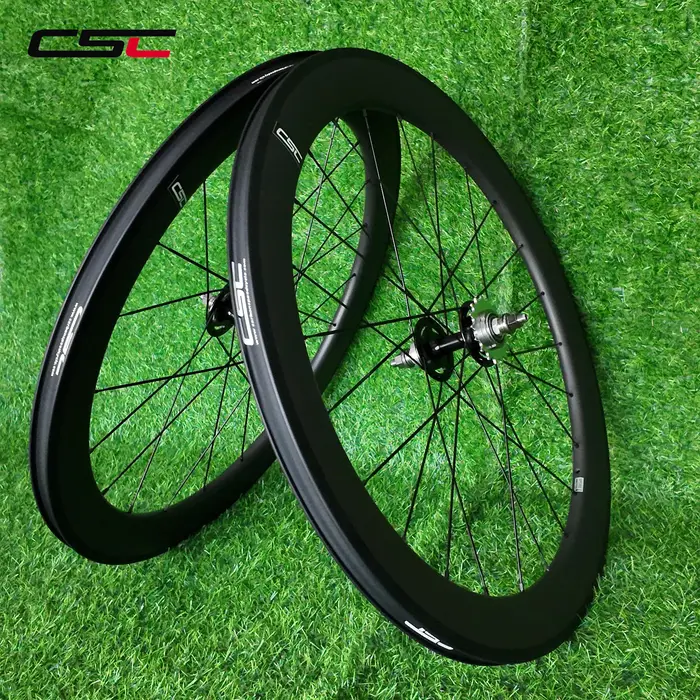 CSC 60mm 25mm de large 700C route vélo piste roues de vélo engrenage fixe carbone roues T800 carbone