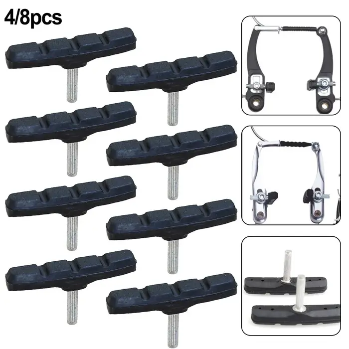 Jeu de plaquettes de frein de vélo, Kit de freins, blocs de frein en V en caoutchouc pour vélo de route et de montagne, chaussures avec écrou hexagonal, outils et cales