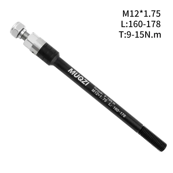Adaptateur d'attelage de remorque à axe traversant de vélo M12x1.0/1.5/1.75 pas de filetage 160-178mm