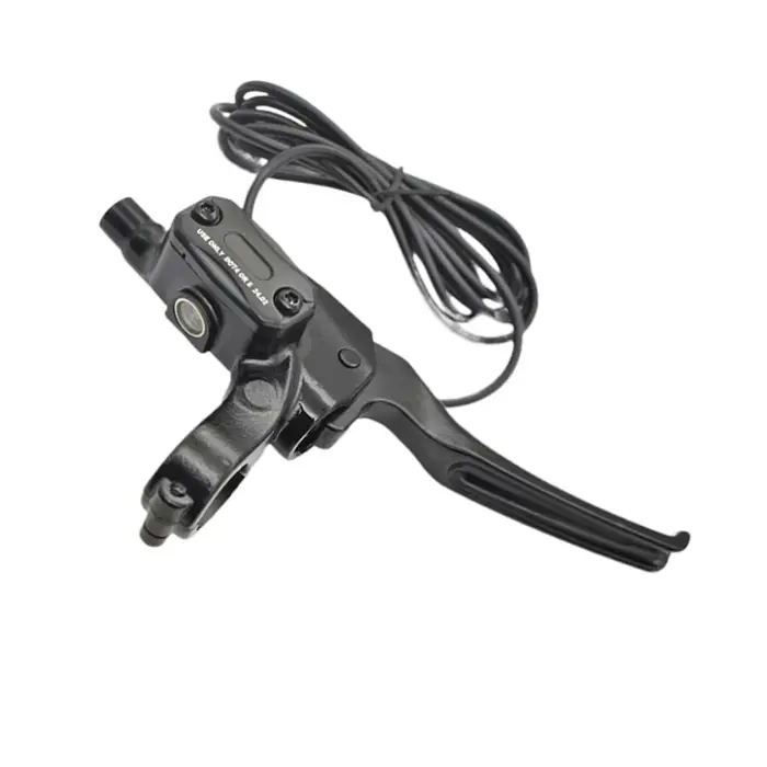 Levier de frein hydraulique en alliage d'aluminium pour vélo électrique scooter ou quad blanc ou jaune haute performance sécurité optimale