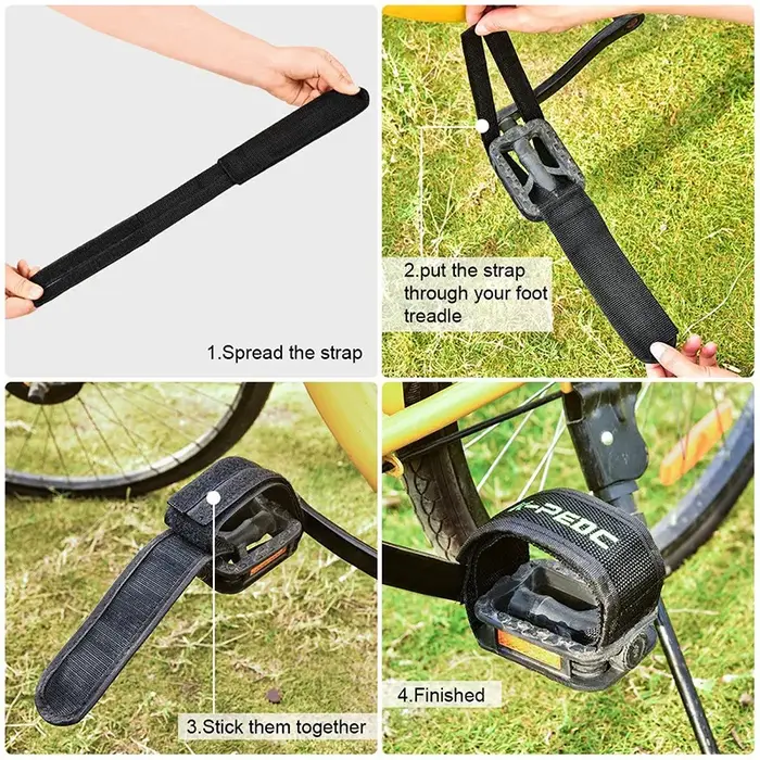 Protège-pédales de vélo d'extérieur avec sangle de fixation antidérapante pour pédale fixie – Accessoires de fixation pour vélo