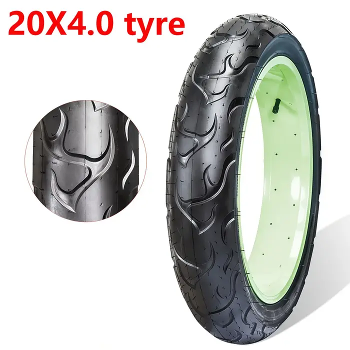 Pneu de vélo Fat Bike 20x4.0 avec chambre à air, pneu de vélo électrique pour la neige et la plage,