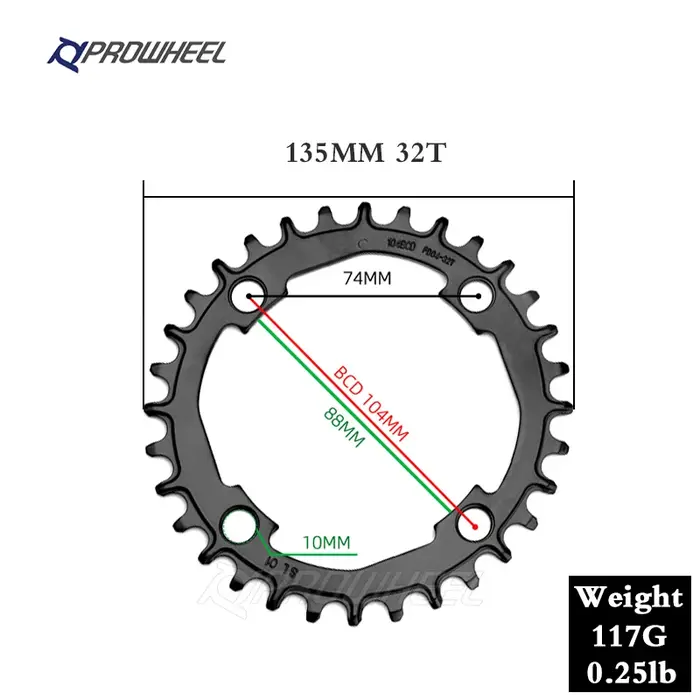 Prowheel – plateau de vélo de montagne étroit et large, 32T 34T 36T 38T 40T, roue à chaîne en acier,