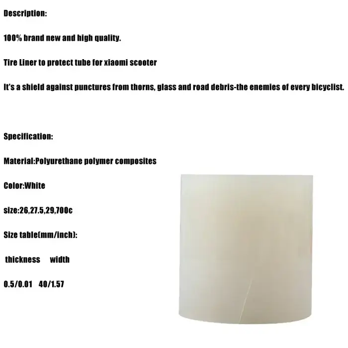 Bande anti-crevaison de 40 mm de large pour pneus de vélo 22