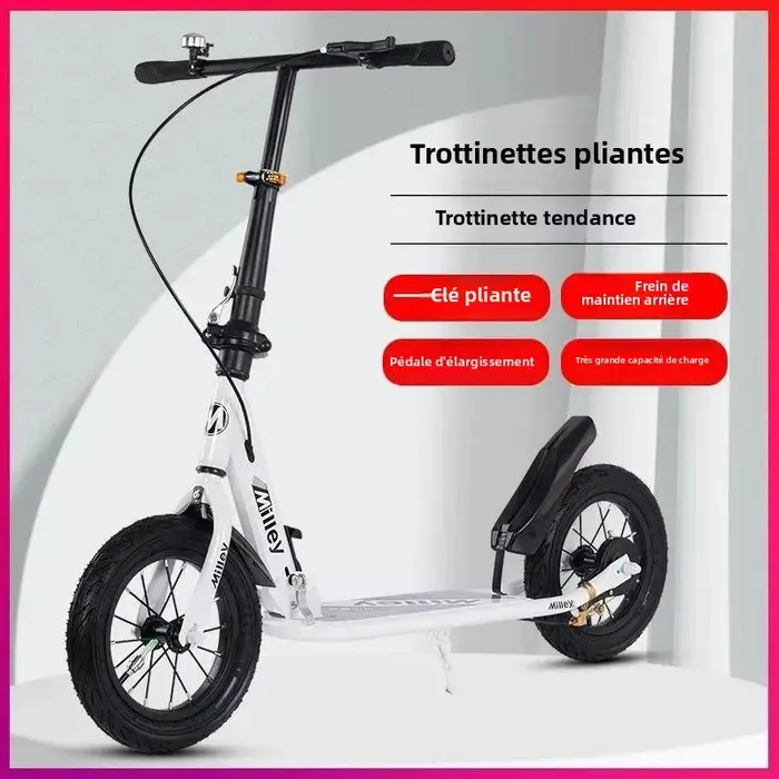 Trottinette pliable pour adultes avec frein à main