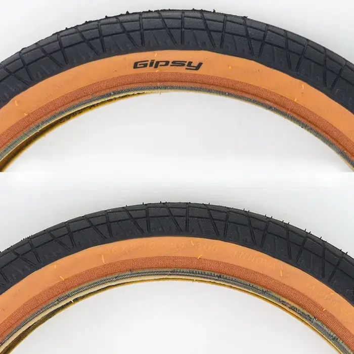 Pneu de vélo pour enfant 16 pouces INNOVA anti-dérrapant pour vélo pliant BMX et VTT en rouge blanc ou jaune