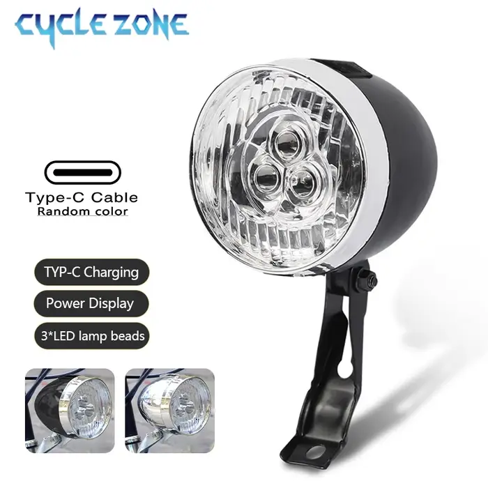 3 LED rétro vélo avant lumière