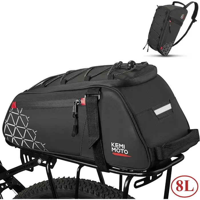 Sac de vélo sacs de support de vélo arrière 8L 13L sac de coffre de vélo étanche pour vélo électriqu