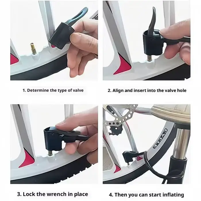 Pompe de gonflage multifonctionnelle à pédale pliante, facile à transporter, Portable, en alliage d'aluminium, pour vélo et moto
