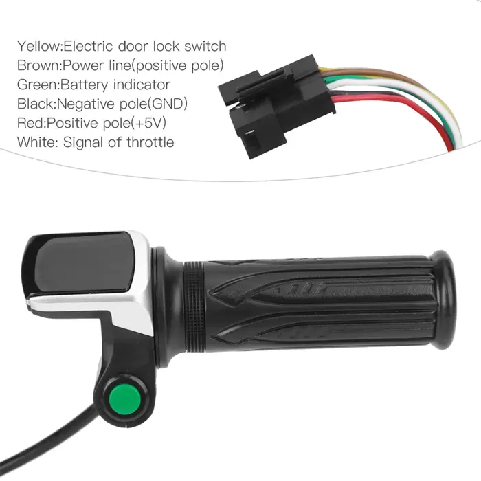 Poignée d'accélérateur électrique LCD avec interrupteur, contrôle de la vitesse, 6 sante, 36V, 48V,