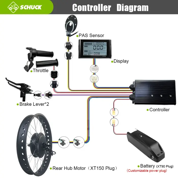 Kit de conversion pour vélo électrique 72V 5000W moteur moyeu sans balais sans engrenage pour pneu large 4.0 roues 20 24 26 pouces noir doré argent