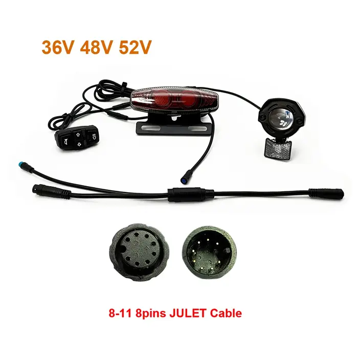 LinHi vélo électrique modifié vélo lumière kit étanche universel 24V 36V 48V 60V BAFANG KUNTENG JULET feux de freinage de direction