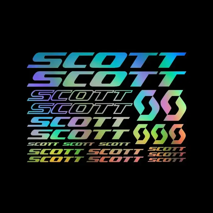 Ensemble de 21 autocollants pour cadre de vélo de style Scott, autocollants en vinyle imperméables pour vélo, 32x22cm