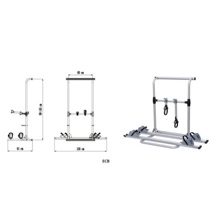 Support de vélo en alliage d'aluminium RV-ECB pour camping-car, porte-vélos de caravane pour vélos é