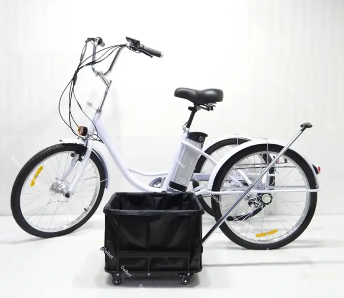 Vélo électrique Cargo à trois roues pour adulte avec panier 350W 36V, vélo électrique familial pour