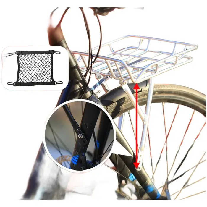 Panier porte-vélo avant en alliage d'aluminium anodisé pour vélos de gravel et de banlieue