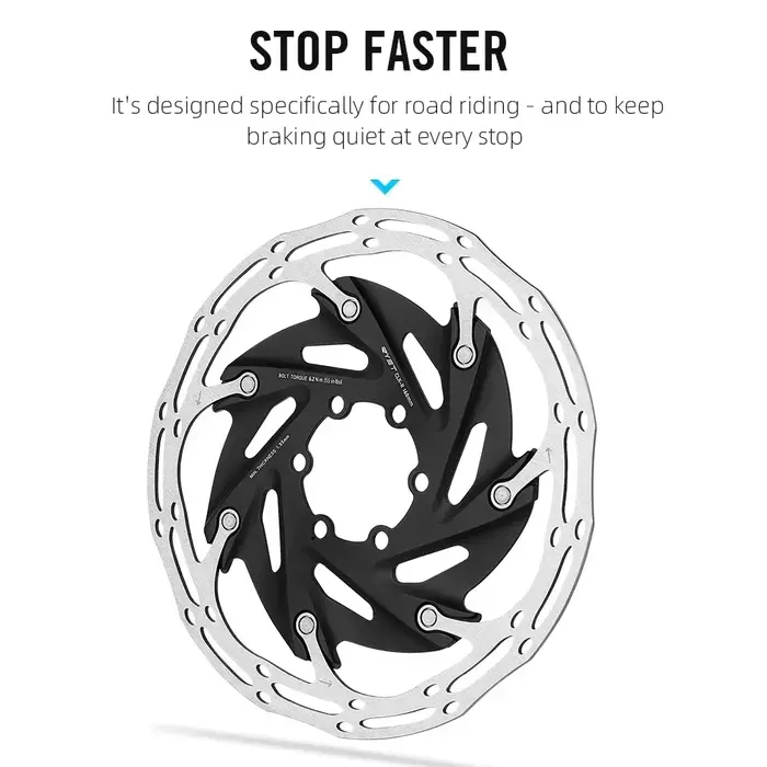 2025 RYET Rotors de frein de vélo 6 boulons et verrouillage central 140mm/160mm pièces