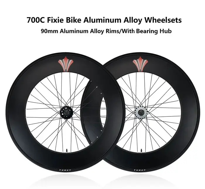 Roues de vélo à pignon fixe 700C 88MM 90MM en alliage d'aluminium