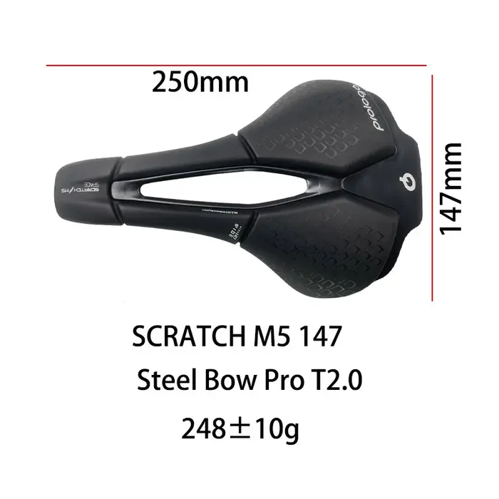 Prologo-Selle courte en antarctique Scratch M5 pour homme, vélo de route creux, avant, 250x140mm, 25