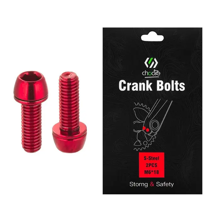 Boulons de manivelle de vélo M6x18mm avec joint, boulons de fixation de bras de pédalier, vis de manivelle de vélo de route vtt, vis de vélo ultralégères en acier
