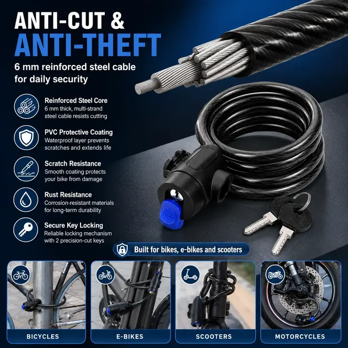 PINMOAP 1PC Antivol de vélo