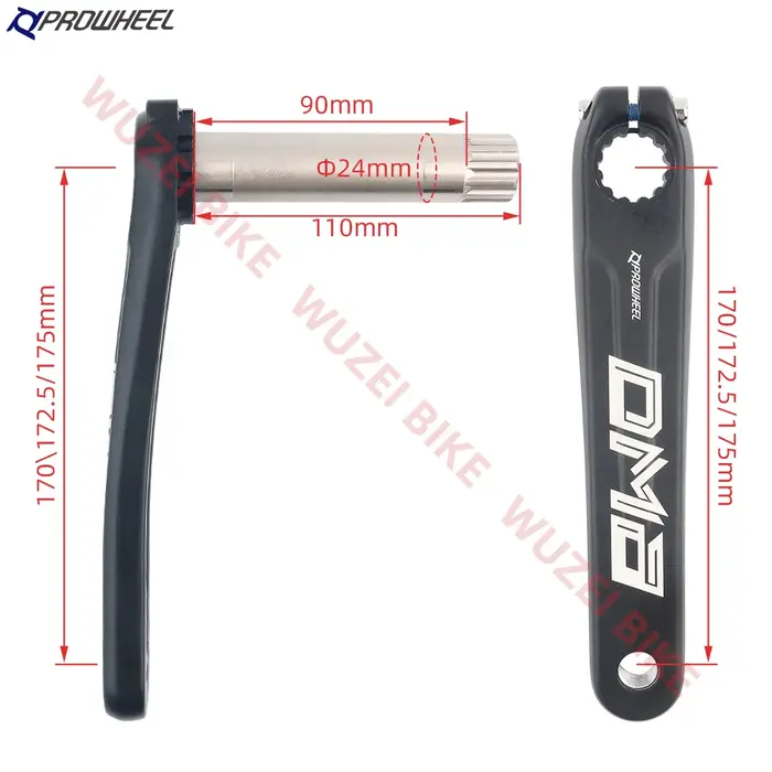 Manivelle de vélo de route PROWHEEL DMA GXPP en alliage d'aluminium 170 mm 172
